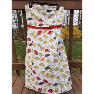 $5 DEAL Strapless Cotton Dress, Umbrella Print